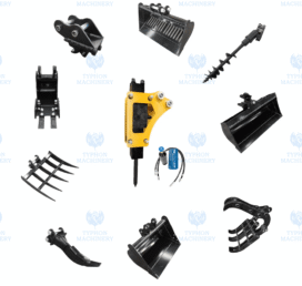 10-in-1 Mini Excavator Attachment Bundle Essential Tools Combo Kit for Worksites