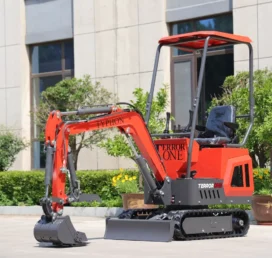 TYPHON TERROR ONE STORM Mini Excavator – 1 Ton Trench Digger with Canopy, Hydraulic Thumb Clip, Hydraulic Oil Cooler, 13.5hp B&S Engine USA