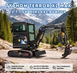 TYPHON TERROR X2 MAX 2.7-Ton Mini Excavator Yanmar Engine Cabin A/C