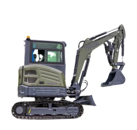 TYPHON KUVUO 4.0 four ton cabin mini excavator w Kubota D1703 Diesel engine Metal Tracks, Boom Swing, AC Heater, Hydraulic Control