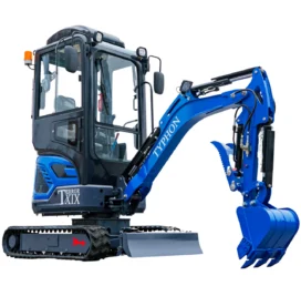 TYPHON TERROR XIX Prestige AC/Heater Cabin Mini Excavator 4200lbs 20.4 HP Kubota D902 with Boom Swing, Retractable Tracks