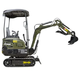 TYPHON TERROR XIII PRO Mini Excavator – 1.3 Ton Trench Digger with Canopy, Hydraulic Thumb Clip, 22.1hp Honda Engine USA