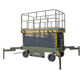 TYPHON xFlex-4065W Walk-Behind Scissor Lift 2.7 Ton with Assisted Walking, Manual outriggers of 40 ft lifting Height & 110V Electric