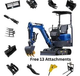 TERROR XI Mini Excavator Digger 13.5hp Gas B&S EPA Engine with 13 Attachments