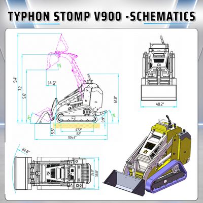 Brand New TYPHON STOMP V900 Mini Track Loader Kubota D1105 25HP Diesel Stand-On Skid Steer EPA / EU Stage V - Image 4