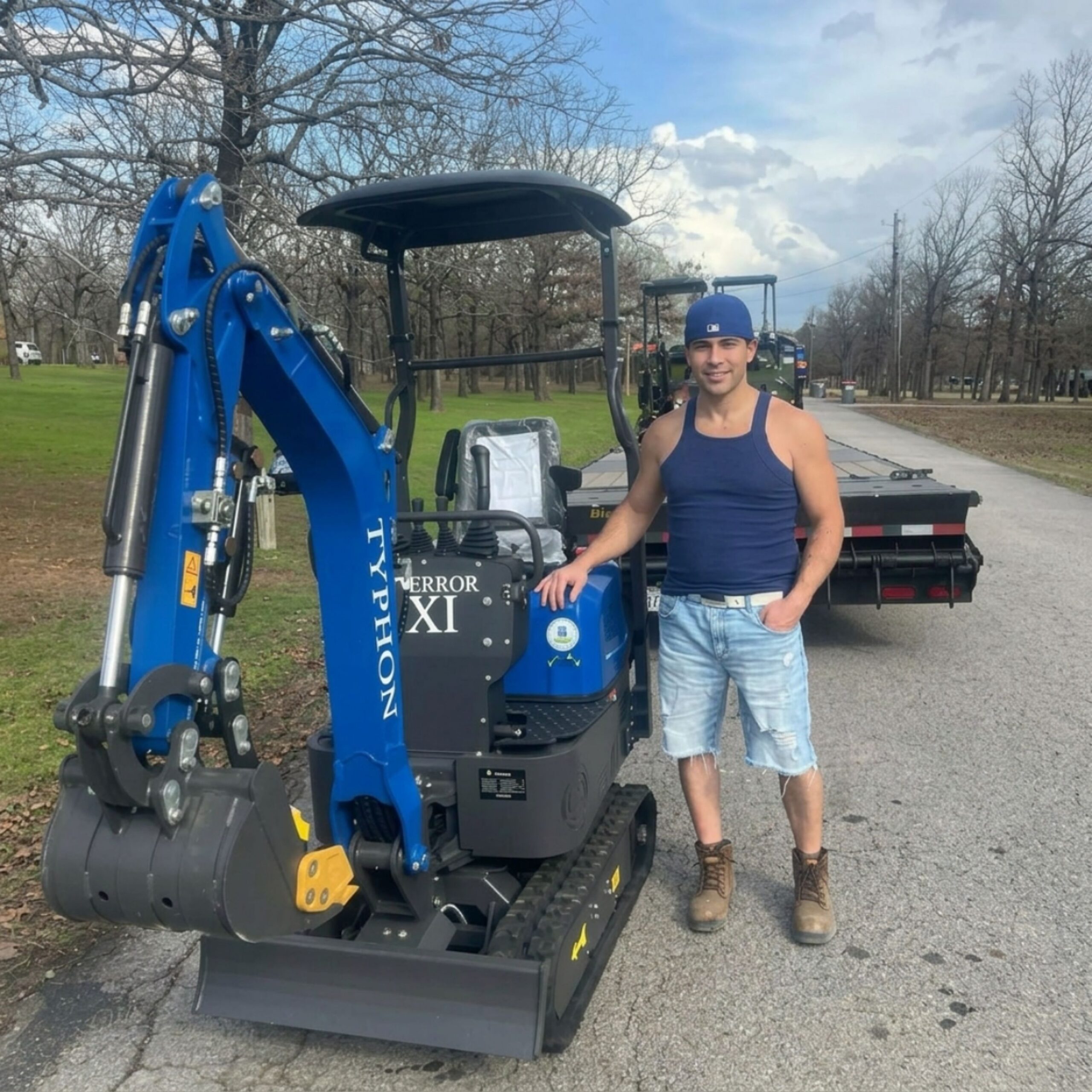Construction equipment at customer project site